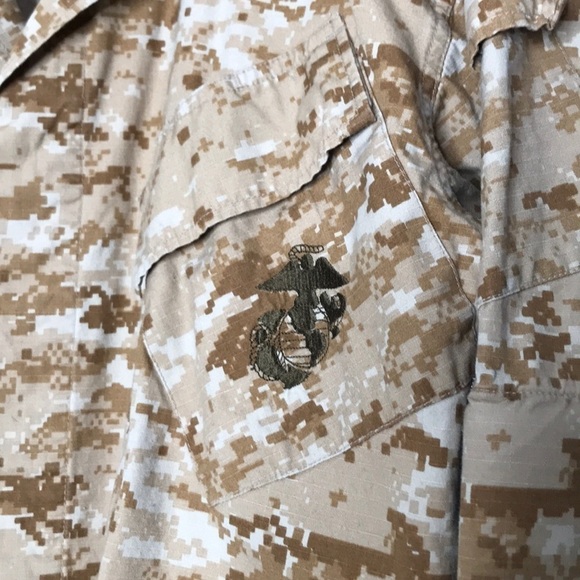 SAND DESERT DIGI CAMO MARINE CAMOUFLAGE TAN & BROWN MENS JACKET MEDIUM - Picture 3 of 7